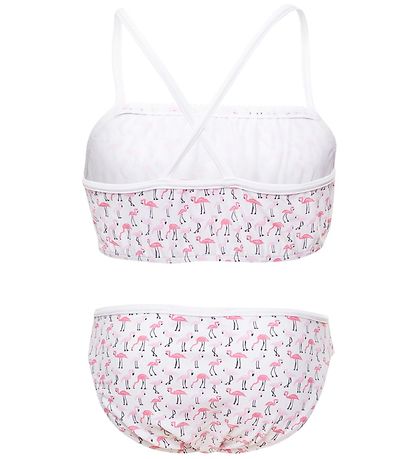 Petit Crabe Bikini - Louise - UV50+ - White w. Flamingo Petit Crabe Bikini - Louise - UV50+ - White w. Flamingo