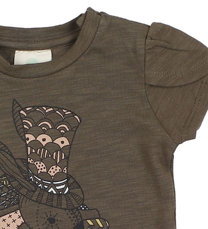 T-Shirt En Fant - Gate - Foncé Gris av. Imprimé