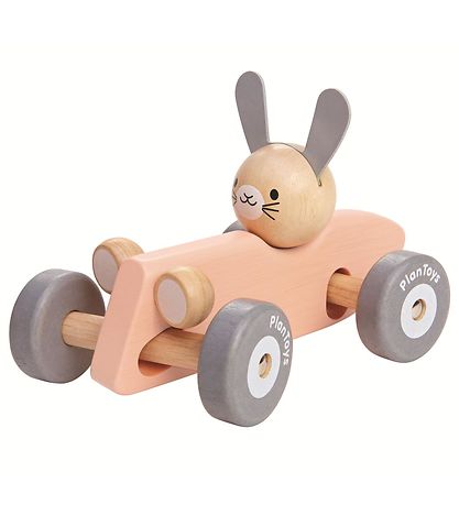 PlanToys Racing Car - 17 cm - Wood - Rabbit