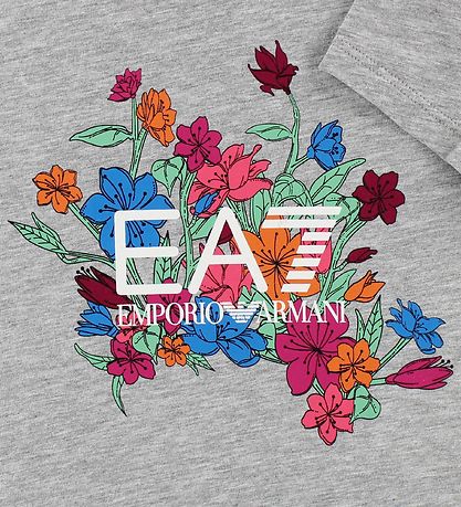 EA7 T-shirt - Grey Melange w. Flowers