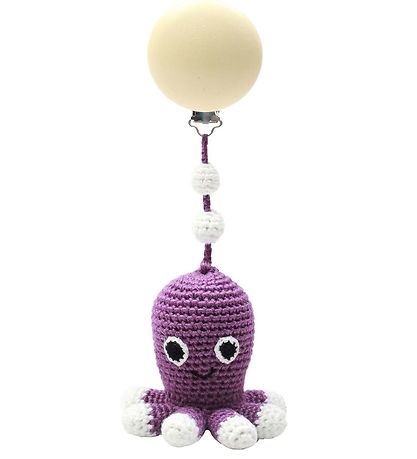 NatureZoo Pram Clip Toy - Squid - Dark Purple NatureZoo Pram Clip Toy - Squid - Dark Purple