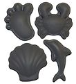 Scrunch Sand Molds - 4 pcs - Silicone - 6,5-10,5 cm - Dark Grey Scrunch Sand Molds - 4 pcs - Silicone - 6,5-10,5 cm - Dark Grey