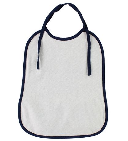 Smallstuff Bib w. Food Catcher - Large - Navy w. Elephants