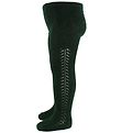 Condor Tights w. Pointelle - Bottle Green Condor Tights w. Pointelle - Bottle Green