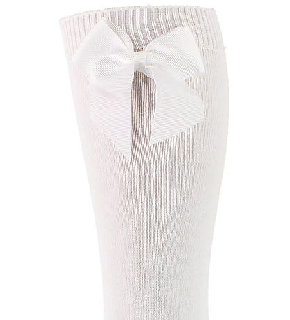 Condor Knästrumpor m. Rosett - Vit Condor Knästrumpor m. Rosett - Vit
