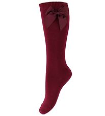 Condor Knee-High Socks w. Bow - Bordeaux Condor Knee-High Socks w. Bow - Bordeaux