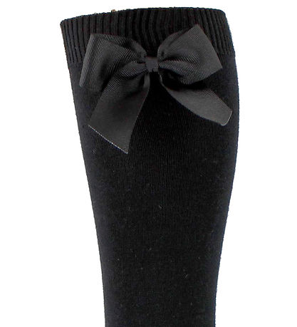 Condor Knee-High Socks w. Bow - Black