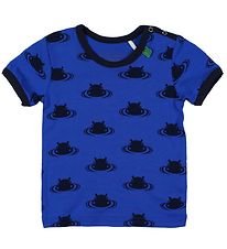 Freds World T-shirt - Blue w. Hippos Freds World T-shirt - Blue w. Hippos
