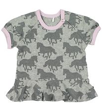 Freds World T-shirt - Grey Melange w. Horses Freds World T-shirt - Grey Melange w. Horses