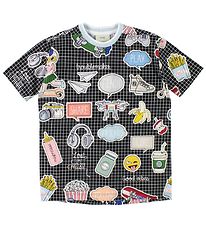 Fendi Kids T-shirt - Black Check w. Print Fendi Kids T-shirt - Black Check w. Print