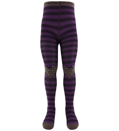 Melton Tights - ABS - Wool - Purple Striped