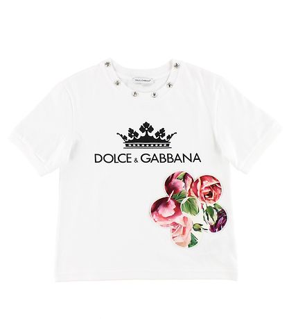 Dolce & Gabbana T-shirt - Vit m. Blomma