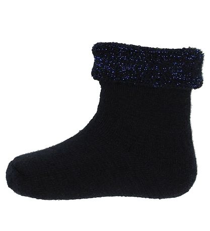 Melton Baby Socks - Wool - Navy w. Glitter Melton Baby Socks - Wool - Navy w. Glitter