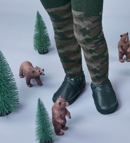 Melton Strumpfhosen - Grüne Camouflage