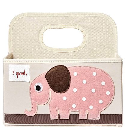 3 Sprouts Opbergmand m. Hendel - 25x28x26 - Olifant