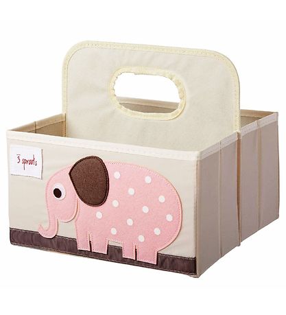 3 Sprouts Opbergmand m. Hendel - 25x28x26 - Olifant