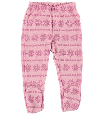 Joha Leggings w. Footies - Wool - Rose Pattern Joha Leggings w. Footies - Wool - Rose Pattern