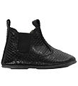 En Fant Soft Sole Leather Shoes - Black w. Snakeskin En Fant Soft Sole Leather Shoes - Black w. Snakeskin