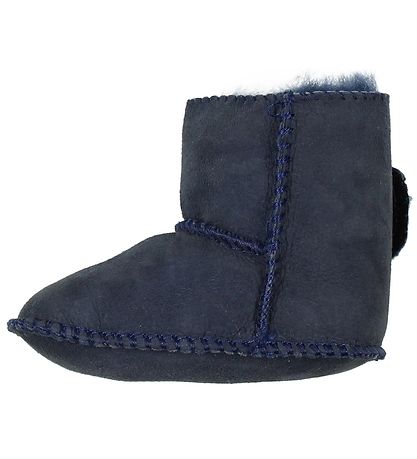 En Fant Sheepskin Slippers w. Lining - Navy En Fant Sheepskin Slippers w. Lining - Navy