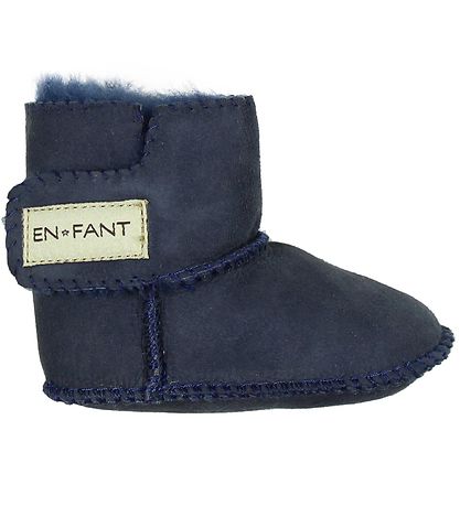 En Fant Sheepskin Slippers w. Lining - Navy En Fant Sheepskin Slippers w. Lining - Navy