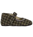 En Fant Ballerina Hausschuhe - Braun/Schwarz m. Muster En Fant Ballerina Hausschuhe - Braun/Schwarz m. Muster