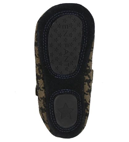 En Fant Ballerina Hausschuhe - Braun/Schwarz m. Muster En Fant Ballerina Hausschuhe - Braun/Schwarz m. Muster