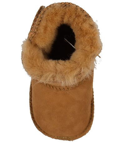 En Fant Sheepskin Slippers w. For - Leather Brown