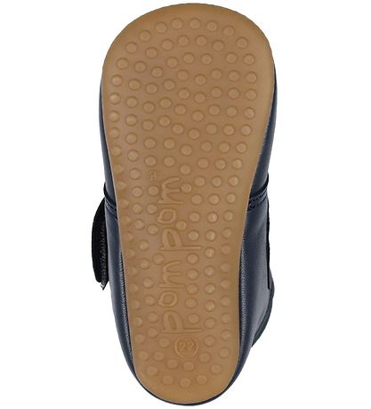 Pom Pom Soft Sole Leather Shoes - Navy Pom Pom Soft Sole Leather Shoes - Navy