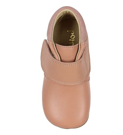 Pom Pom Soft Sole Leather Shoes - Rose Pom Pom Soft Sole Leather Shoes - Rose