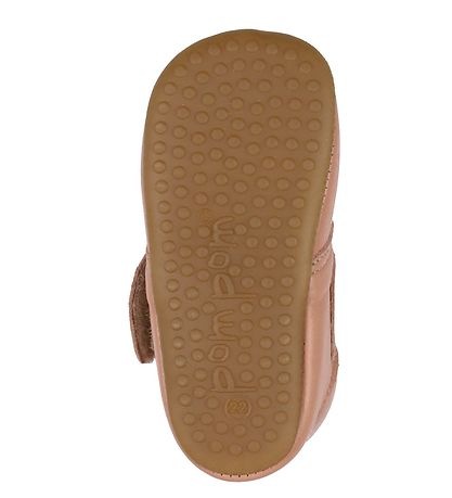 Pom Pom Soft Sole Leather Shoes - Rose Pom Pom Soft Sole Leather Shoes - Rose