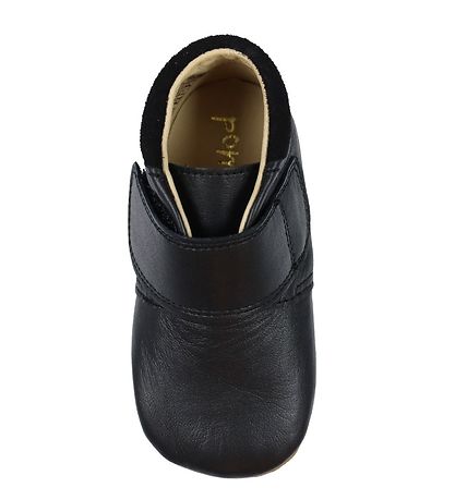 Pom Pom Soft Sole Leather Shoes - Black