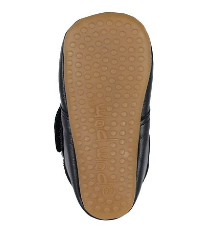 Pom Pom Soft Sole Leather Shoes - Black