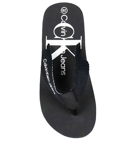 Calvin Klein Flip Flops - Logo Print - Black