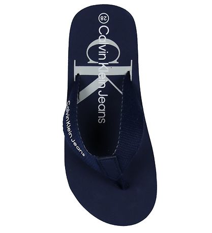 Calvin Klein Flip Flops - Logo Print - Blue