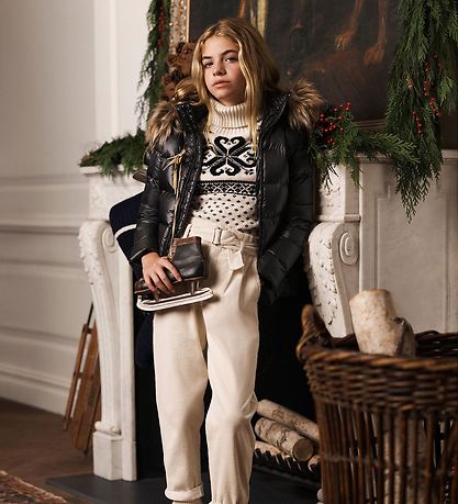 Polo Ralph Lauren Blouse - Wool/Nylon - Cream/Black w. Pattern Polo Ralph Lauren Blouse - Wool/Nylon - Cream/Black w. Pattern