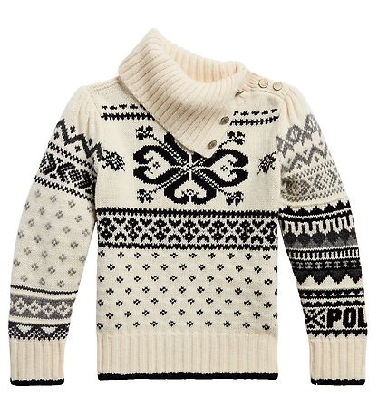 Polo Ralph Lauren Blouse - Wool/Nylon - Cream/Black w. Pattern Polo Ralph Lauren Blouse - Wool/Nylon - Cream/Black w. Pattern