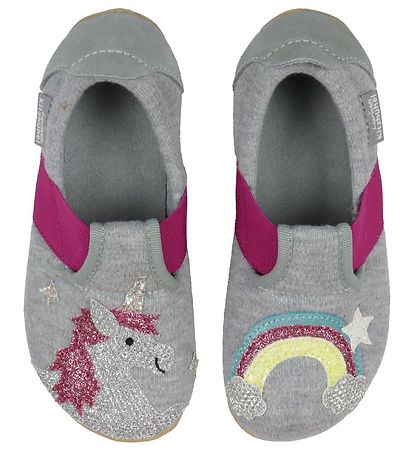 Living Kitzbühel Ballerina Slippers - Light Grey w. Rainbow/Unic Living Kitzbühel Ballerina Slippers - Light Grey w. Rainbow/Unic