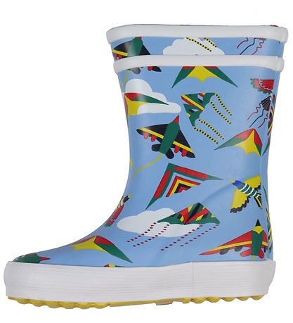 Aigle Rubber Boots - Baby Flac - Light Blue w. Kites Aigle Rubber Boots - Baby Flac - Light Blue w. Kites