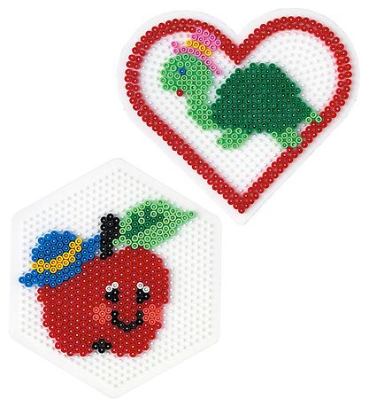 Hama Midi - Bügelperlensteckplatten - 2er-Pack - Herz & Sechseck Hama Midi - Bügelperlensteckplatten - 2er-Pack - Herz & Sechseck