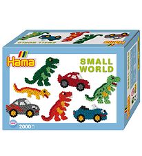 Hama Midi Beads - Small World - 2000 pcs. - Dinosaurs & Cars Hama Midi Beads - Small World - 2000 pcs. - Dinosaurs & Cars