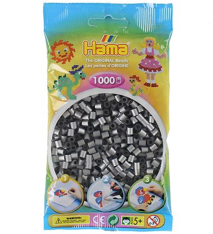 Hama Midi Beads - 1000 pcs - 62 Silver