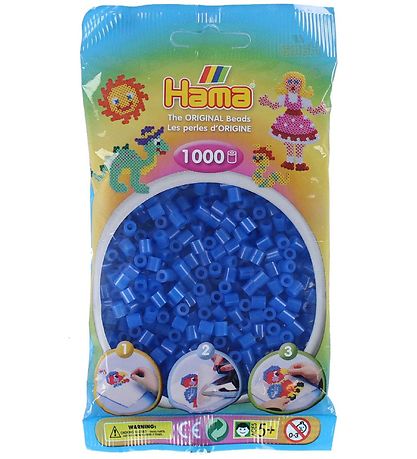 Hama Midi Beads - 1000 pcs - Neon Blue