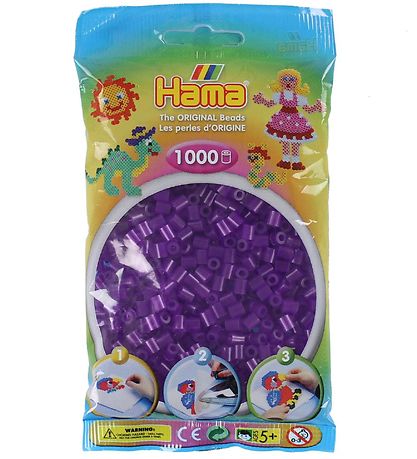 Hama Midi Beads - 1000 pcs - Transparent Purple Hama Midi Beads - 1000 pcs - Transparent Purple