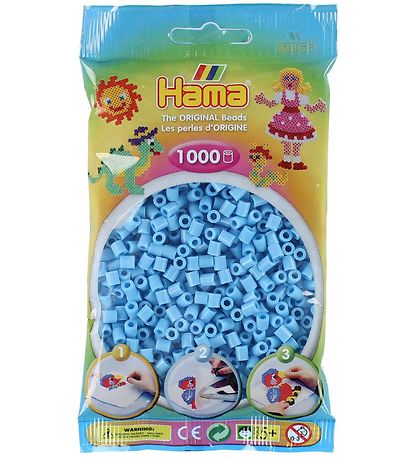 Hama Midi 구슬 - 1000 개 - 46 파스텔 블루
