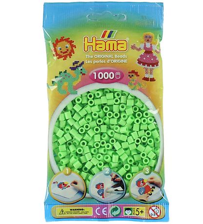 Hama Midi Beads - 1000 pcs - Pastel Green Hama Midi Beads - 1000 pcs - Pastel Green