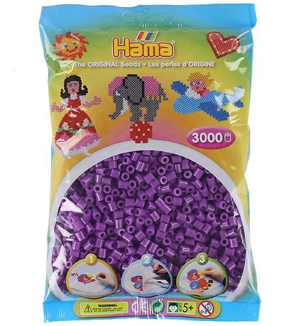 Hama Midi Beads - 3000 pcs - 07 Purple