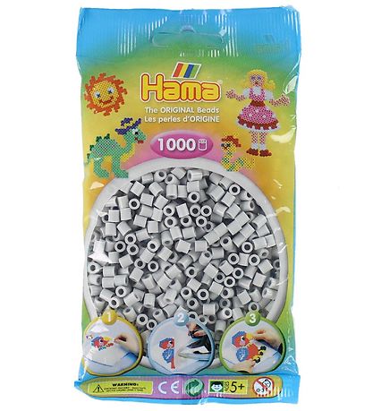 Hama Midi Beads - 1000 pcs - Light Grey