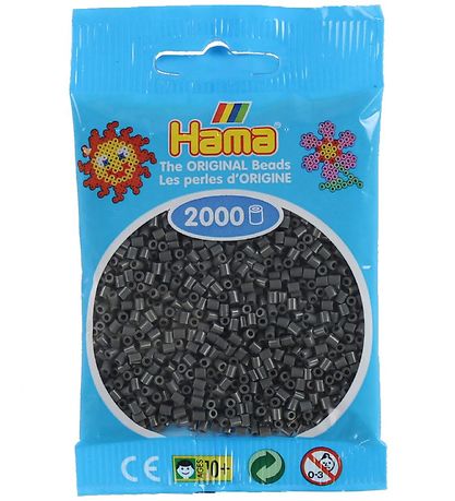 Hama Mini Beads - 2000 pcs - Dark Grey Hama Mini Beads - 2000 pcs - Dark Grey