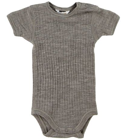 Joha Bodysuit S/S - Wool - Brown Melange Joha Bodysuit S/S - Wool - Brown Melange