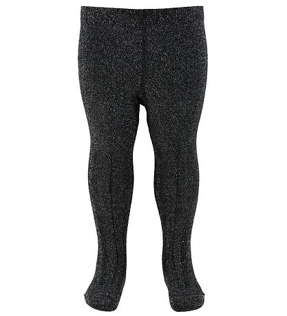 Minymo Tights - 2-Pack - Pink/Black w. Glitter Minymo Tights - 2-Pack - Pink/Black w. Glitter